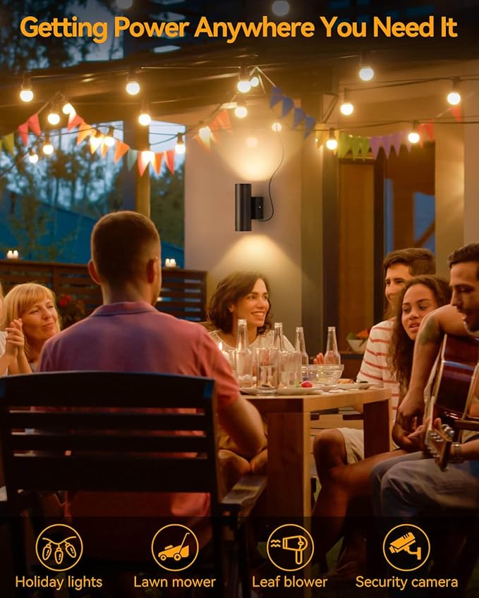 KIZON Outdoor Light with Outlet, Dusk to Dawn Outdoor Lighting, Matte Black Exterior Light Fixture Cylinder, Alunmium Anti Rust Up and Down Lights for House Porch Garage