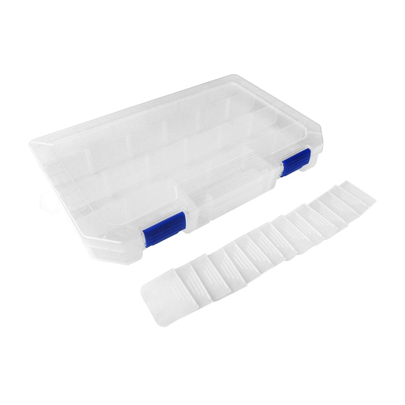Large Plastic Tackle Box Storage Organizer Box 3700 with adjustable dividers 4 PACK tackle tray