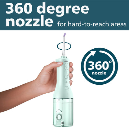 Philips Sonicare Cordless Power Flosser 3000 - Water Flosser with Innovative Quad Stream Technology, Oral Irrigator with 2 Flossing Modes and 3 Pressure Levels, IPX7 Waterproof, Black, HX3826/23