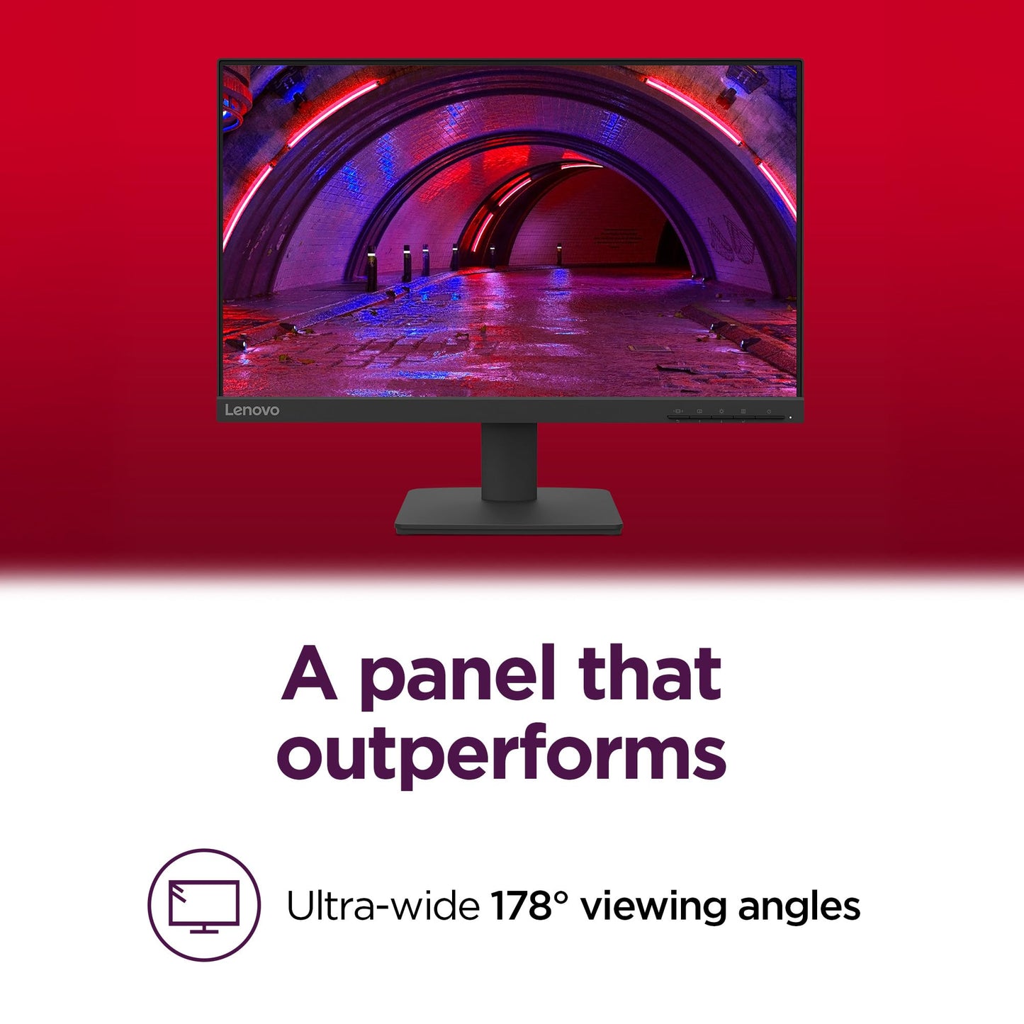 Lenovo L22e-40 Monitor, 21.45” FullHD Resolution, 250 nits Brightness, 75Hz Refresh Rate, AMD FreeSync, HDMI and VGA Ports, Tilt-Adjustable Stand, Natural Low Blue Light, Cloud Grey