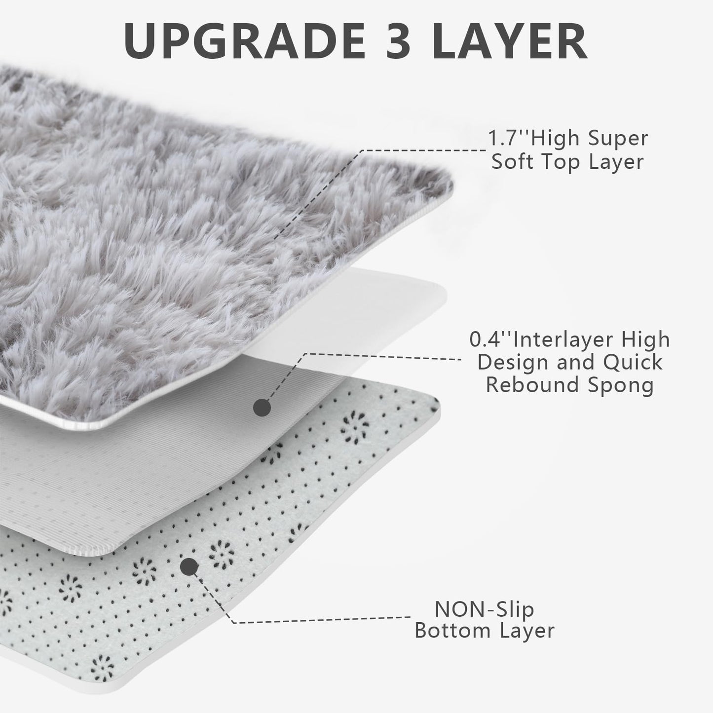 Shag Area Rugs for Bedroom Living Room,4X6 Ultra Soft Fluffy Area Rugs for Dorm, Indoor Carpet Nursery Rugs for Kids Room Home Decor,Tie-Dye Grey