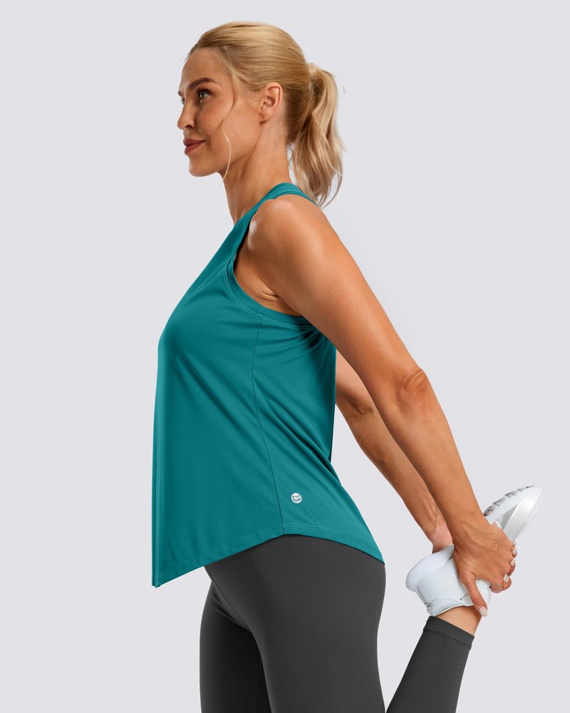 G Gradual Women's Workout Tank Tops Racerback Athletic Yoga Tops Loose Fit Sleeveless Running Gym Sports Shirts for Women(Teal,XL)