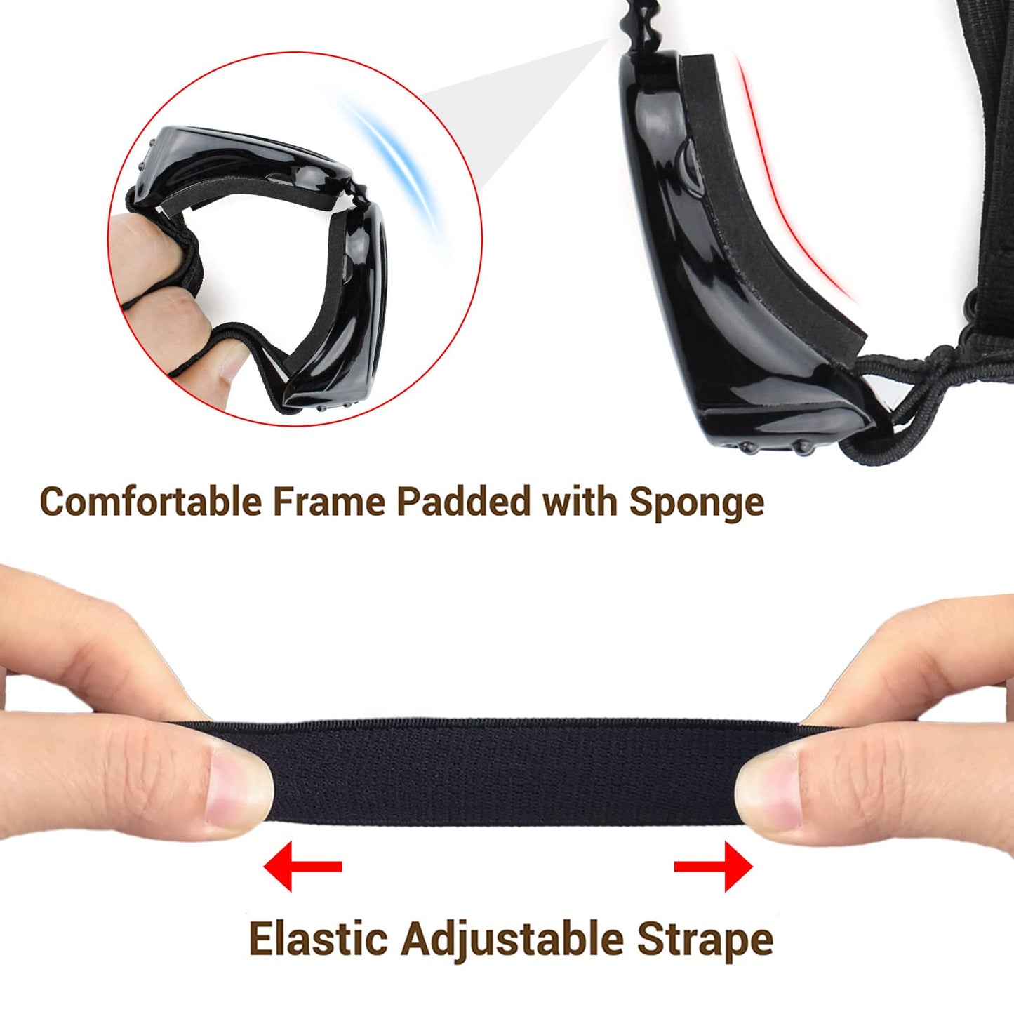 PETLESO Dog Sunglasses for Small Dogs Waterproof Anti-UV Protective Glasses for Small Dogs - Transparent