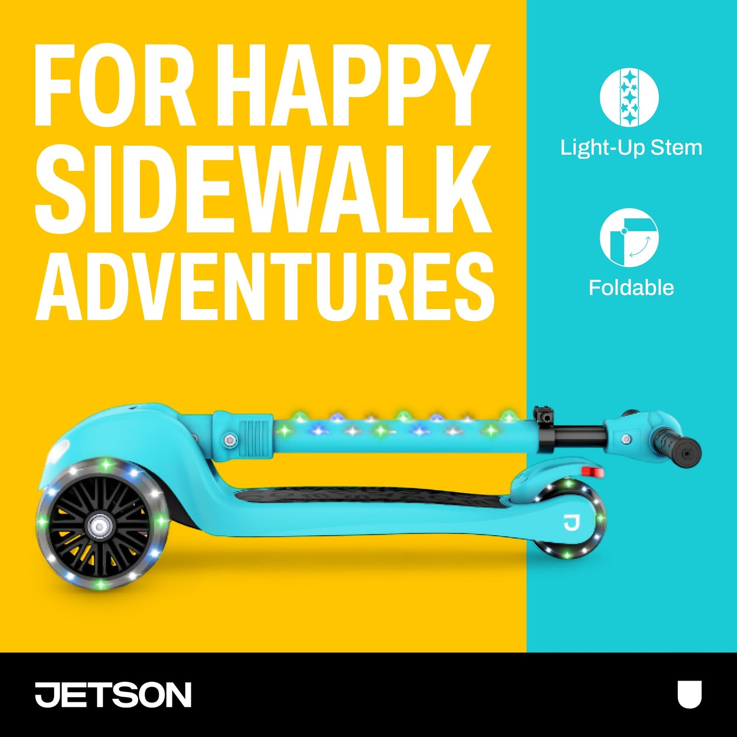 Jetson Scooters - Jupiter Mini 3 Wheel Kick Scooter, Blue, Foldable, Lightweight, Portable