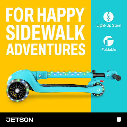 Jetson Scooters - Jupiter Mini 3 Wheel Kick Scooter, Blue, Foldable, Lightweight, Portable