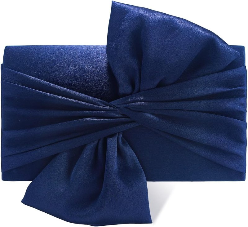 Satin Evening Bag - Elegant Bow Flap Clutch Purse for Women | Perfect for Formal, Party, Prom, Wedding