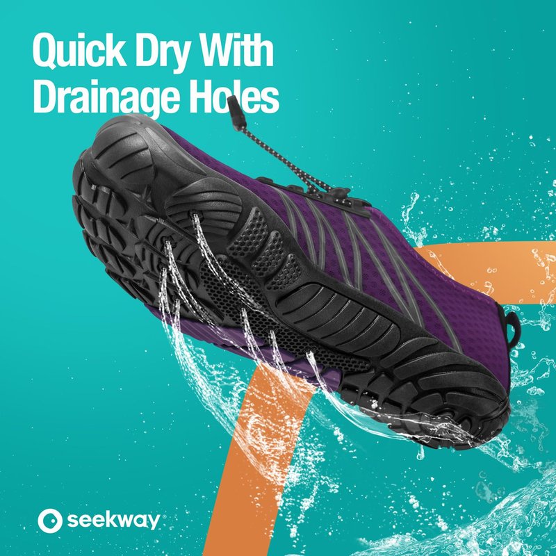 SEEKWAY Water Shoes Sports Quick-Dry Barefoot Aqua Beach Pool Lake Swim Boating Hiking Surfing Men Women Purple SP001