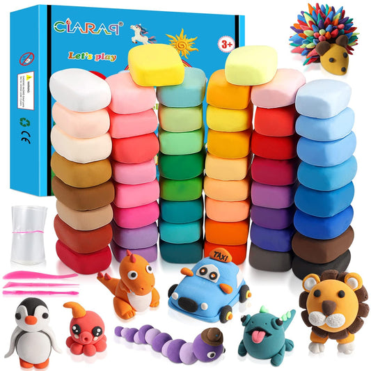 CiaraQ Modeling Clay Kit - 50 Colors Air Dry Clay with Sculpting Tools, Ideal for Crafting, DIY Projects. Easter/Halloween/Christmas Gifts