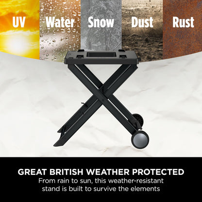 Ninja Woodfire Folding Grill Stand, Compatible with Ninja Woodfire Electric Outdoor BBQ Grill (OG700 Series), Official Accessory, Black/Grey XSKGRLLSTDEUK
