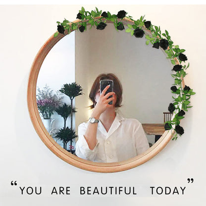 Felice Arts 2 Pack Black Artificial Flower Garland Each 6.5FT Fake Rose Vine Hanging Rose Garland for Halloween Wedding Flowers Table Centerpiece Arrangement Mirror Decor