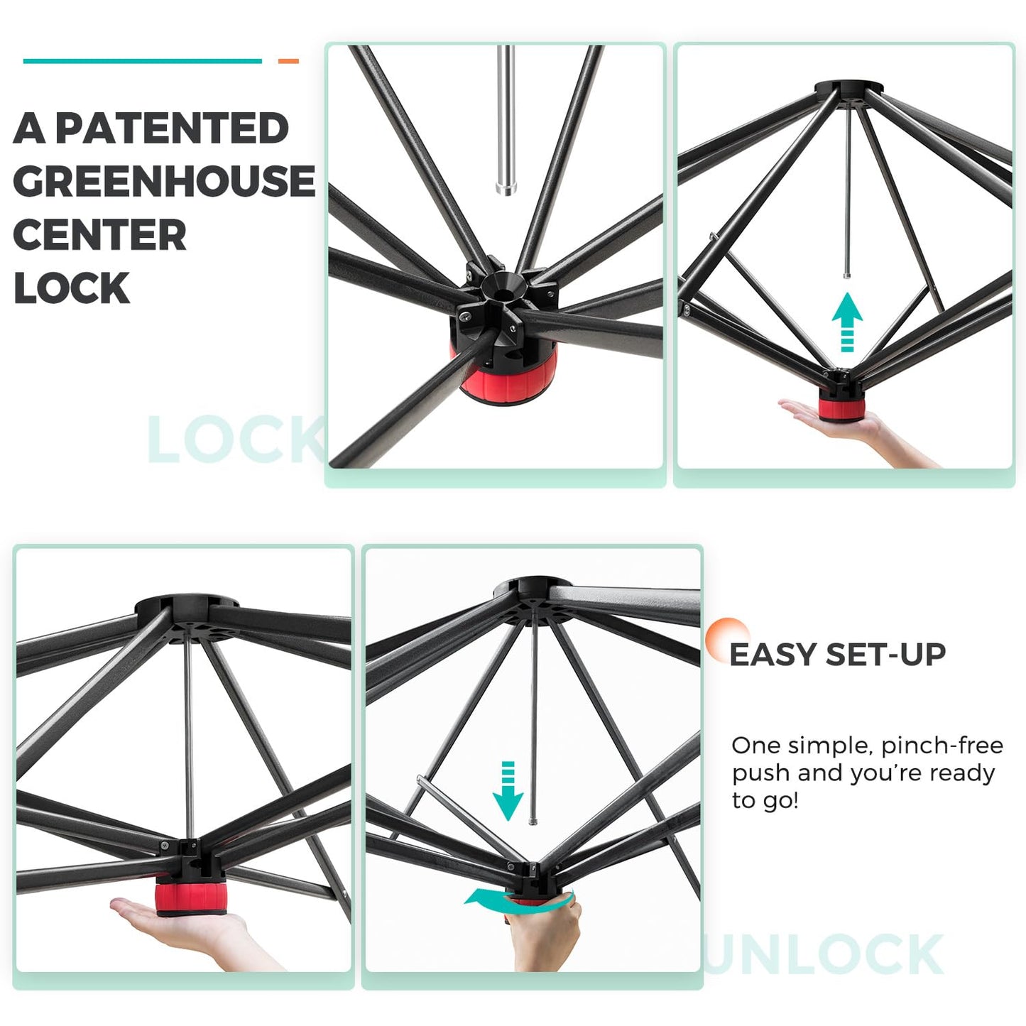 EAGLE PEAK 12x8 Portable Large Walk-in Greenhouse Instant Pop-up Fast Setup Indoor Outdoor Plant Gardening Green House Canopy, Front Roll-Up Zipper Entry Doors and Roll-Up Side Windows, Green