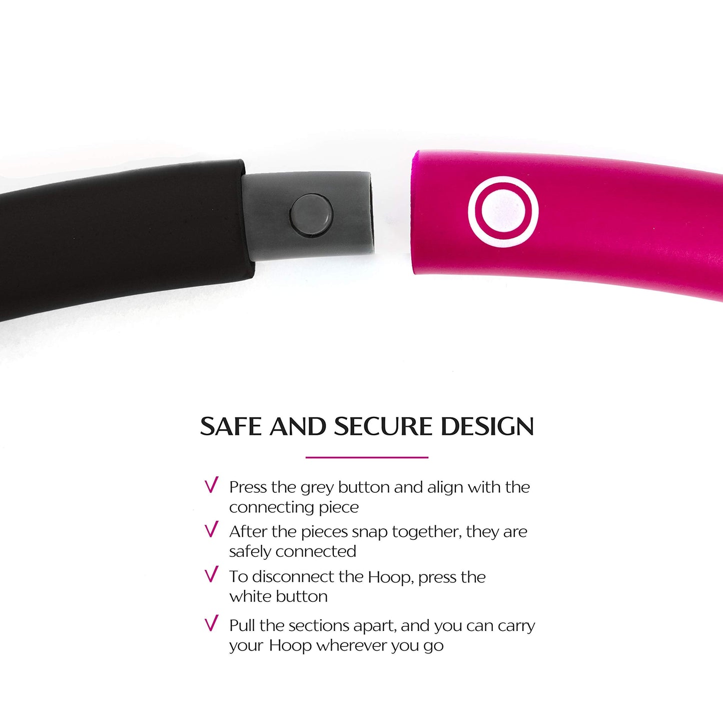 HEALTHYMODELLIFE Exercise Fitness Hoop for Adults - Easy to Spin, Premium Quality and Soft Padding Weighted Hoop - Detachable Hoops for Home & Gym Workouts - 4lbs