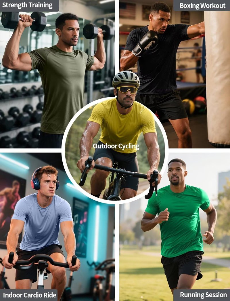 Mens Workout Shirts Quick Dry Short Sleeve Athletic Tee Moisture Wicking Top for Running Gym Fitness Training(Black,X-Large)