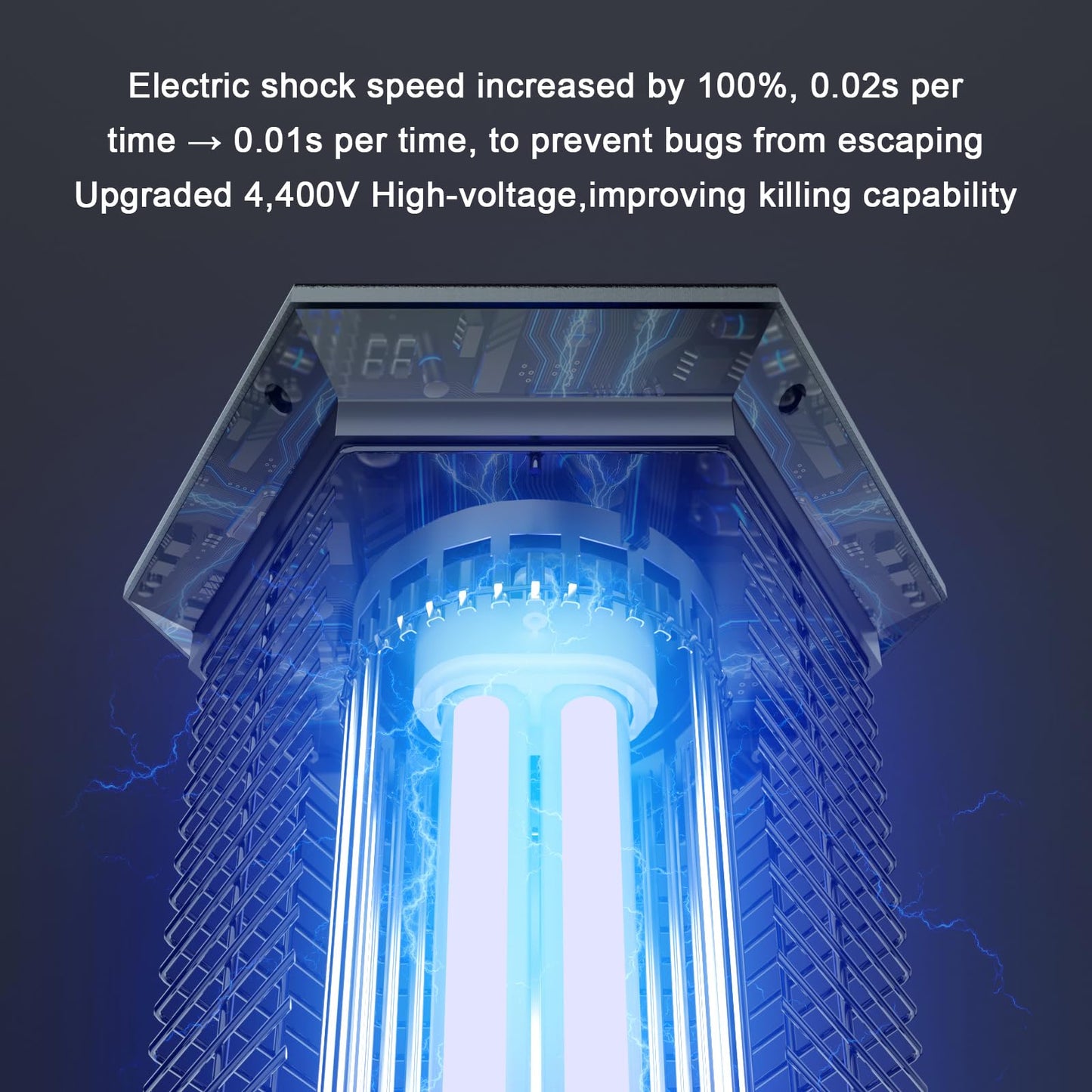 AMUFER Bug Zapper Outdoor, Electric Mosquito Zapper with 18W Power & 4400V Instant Grid, Insect Control Efficiency Increased 100%, Coverage of 1/2 Acre, Fly Trap Perfect for Patio, Backyard, Home