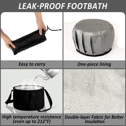 Foot Bath Basin 20L Collapsible Bucket, Portable Foot Soak Tub Feet Soaking Bucket for Outdoor Travel, Camping, Fishing(Black)