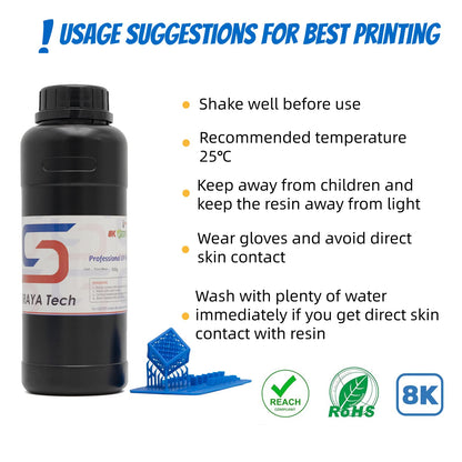 Siraya Tech Cast 3D Printing Castable Resin Easier to Burn and Print Smooth Surface High Definition 405nm UV Curing Resin for Thicker Designs and Metal Parts (True Blue, 500g)