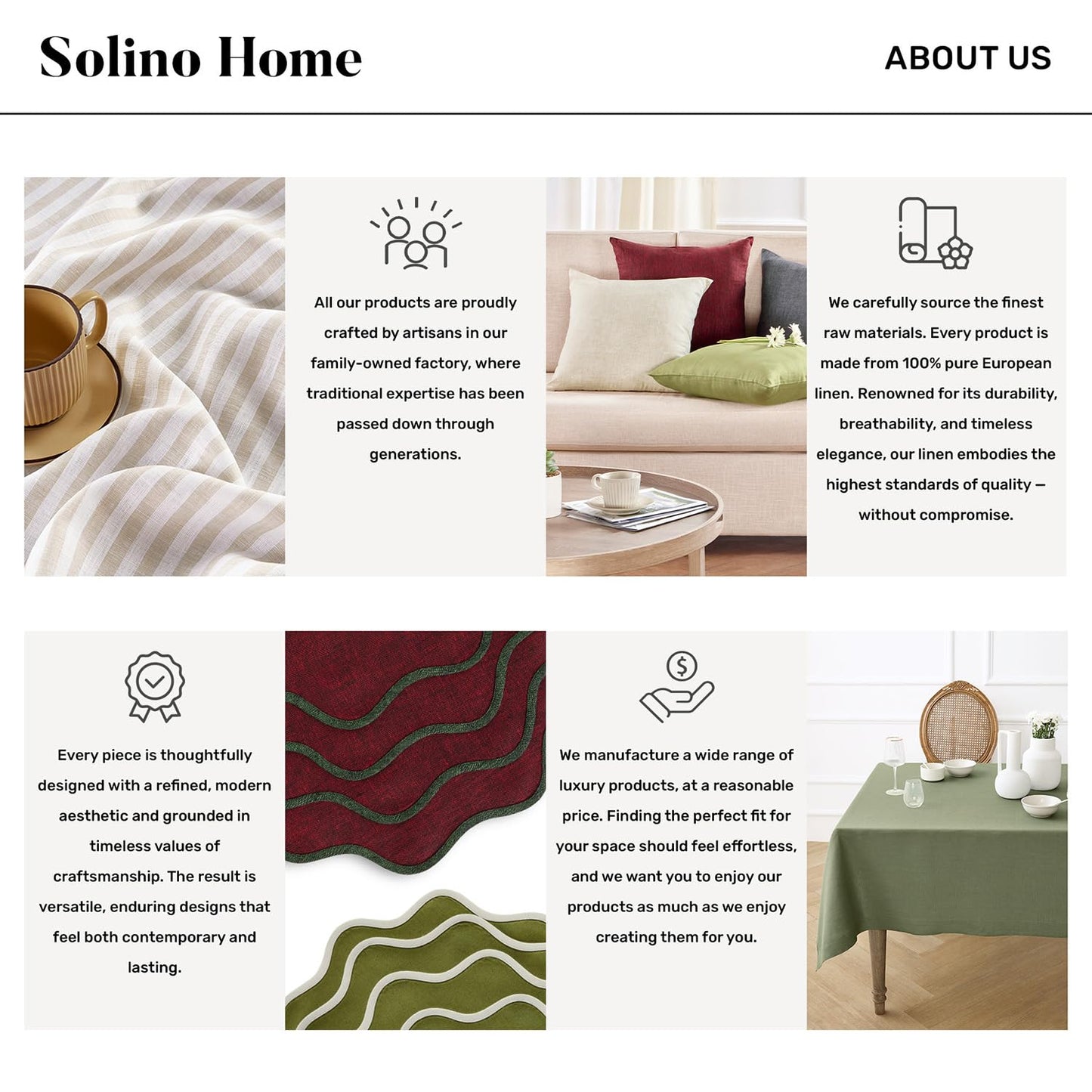 Solino Home Linen Red Table Runner 36 Inches - Classic Hemstitch, 100% Pure Linen Coffee Table Runner 14 x 36 Inch Ideal for Dresser Tables - Christmas, Holiday, Winter, New Year
