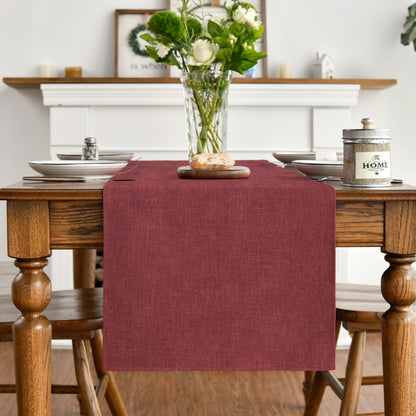 Artoid Mode Dark Red Table Runner, Seasonal Christmas Valentine's Washable Kitchen Dining Table Decoration for Home Party Decor 13x72 Inch