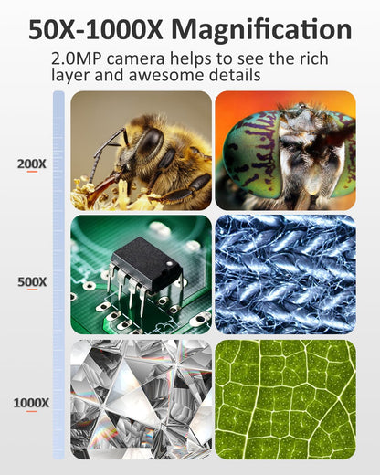 Aopick Coin Microscope - 4.3" LCD Digital Microscope 1000X, 1080P USB Coin Magnifier for Error Coins with 8 Adjustable LED Lights, PC View, Compatible with MacOS Windows