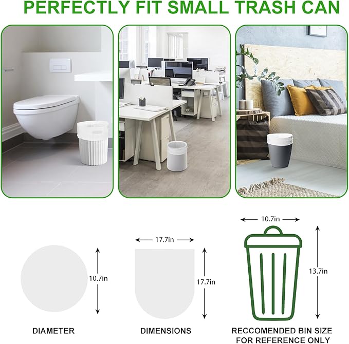 Compostable Mini Trash Bags 2.6 Gallon
