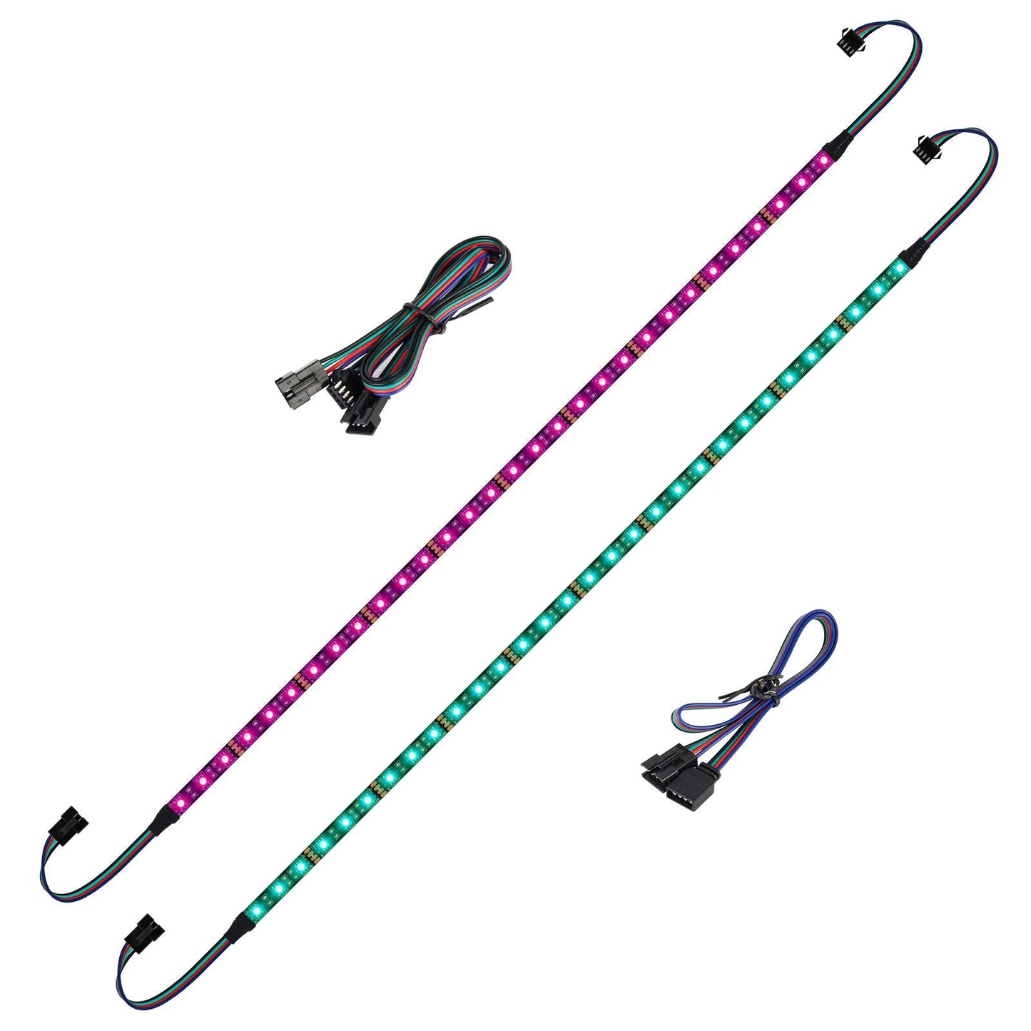 BTF-LIGHTING PC RGB Strip 2PCs 19.7in for 12V 4Pin LED Headers for ASUS Aura Sync, Gigabyte RGB Fusion, MSI Mystic Light