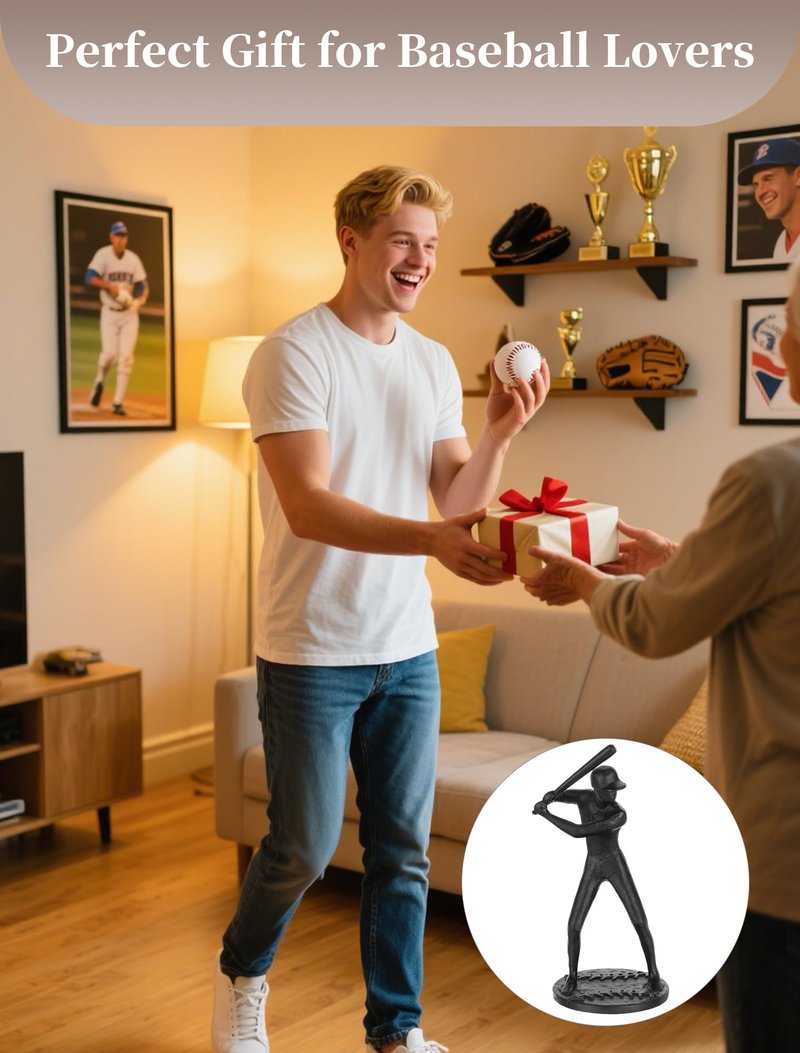 Sziqiqi Baseball Gifts for Men: Gifts for Baseball Players Lovers Coasch Teen Fans - Sport Themed Gift for Valentines Day Birthday Christmas - Baseballs Themed Figurine for Man