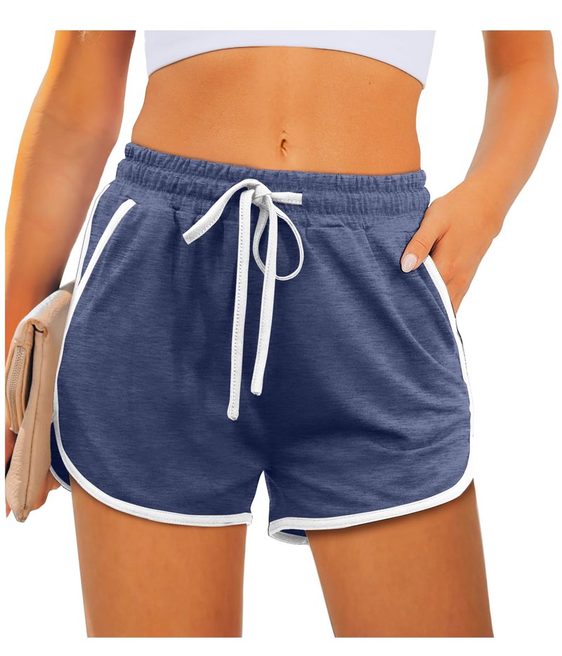 Aloodor Biker Shorts for Women Beach Vacation Clothes Loose Fit Running Shorts with Pockets