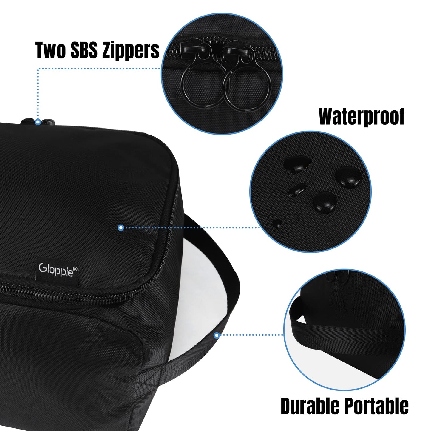 Gloppie Shoe Bags for Travel Shoe Pouch Portable Large Shoes Storage Bag for Men Women Shoe Organizer Black Shoe Packing Cubes for Travel Gym Sport Must Have for Business Trip Bolsa de Zapatos