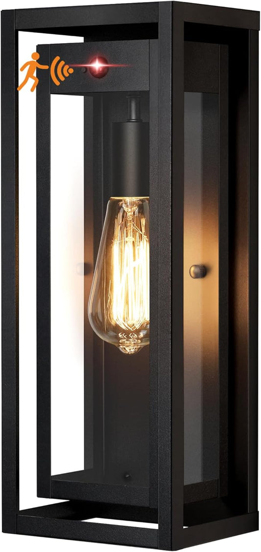 15" Large Outdoor Wall Lights, Dusk to Dawn Motion Sensor Outdoor Lights, Waterproof Anti-Rust Wall Sconces, Exterior Lighting Fixtures for Front Door, Porch, Garage, 1 Pack
