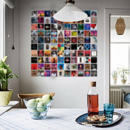 A ART·ZONE 100 Pcs 5x5 Inch | Posters Wall Collage Kit for Room, Album Cover Posters, Music Posters, Rapper Posters, Band Posters, Wall Posters for Bedroom Multicolor