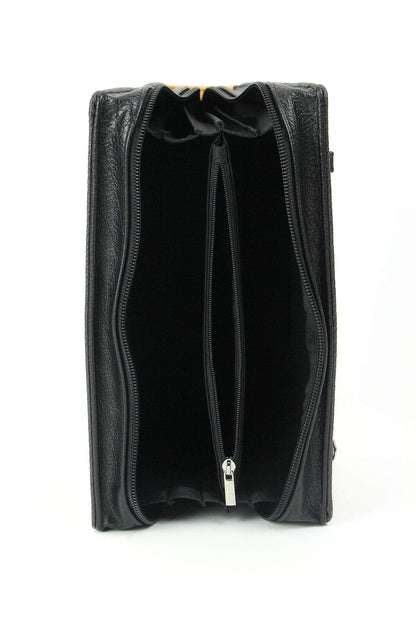 The Raven Book-Shaped Novelty Clutch Purse in Black Vinyl - Comes With Wrist Strap - A Gothic Crossbody Handbag Inspired by Edgar Allan Poe's Enigmatic Tale