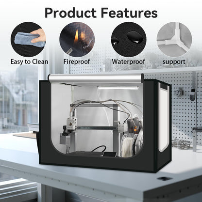 3D Printer Enclosure Protective Cover with LED Lighting Compatible with Bambu Lab A1 and A1 Combo with AMS lite Fireproof Dustproof Tent Constant Temperature-825 * 585 * 585mm