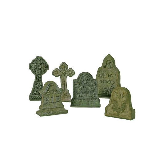 Department 56 Halloween Accessories for Village Collections Tombstones Figurine Set, Multiple Sizes, Multicolor