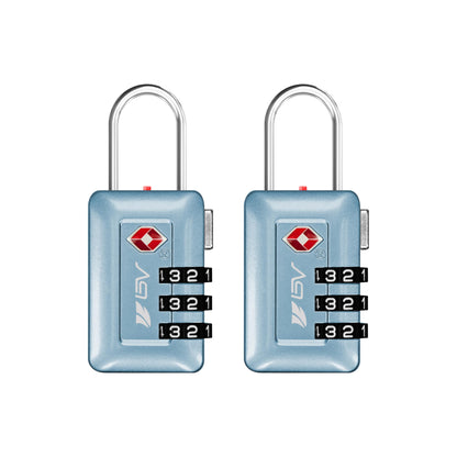 BV TSA Accepted Luggage Travel Lock, Set-Your-Own Combination Lock for School Gym Locker, Luggage Suitcase Baggage Locks, Filing Cabinets, Toolbox, Case (Arctic Blue, 2 Pack)