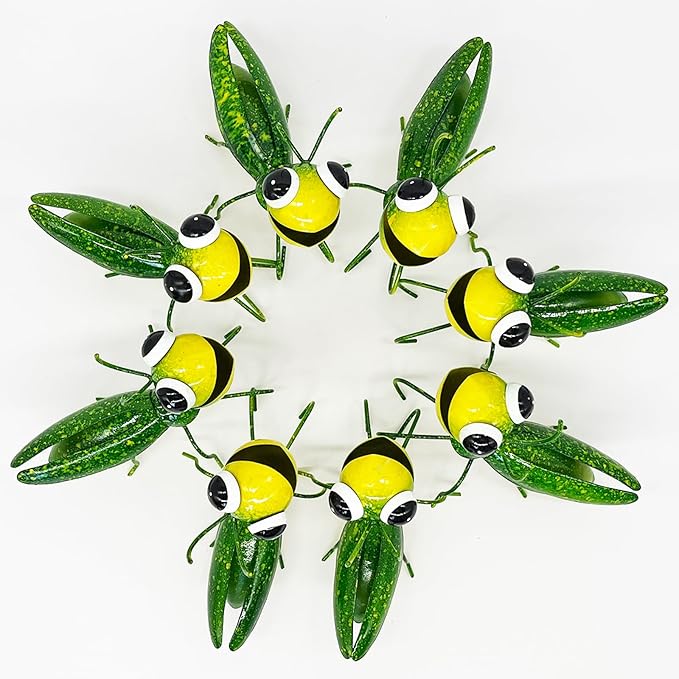 Metal Yard Art Cute Grasshopper Garden Decor Patio Porch Decorations Backyard Ornaments (8Grasshopper)