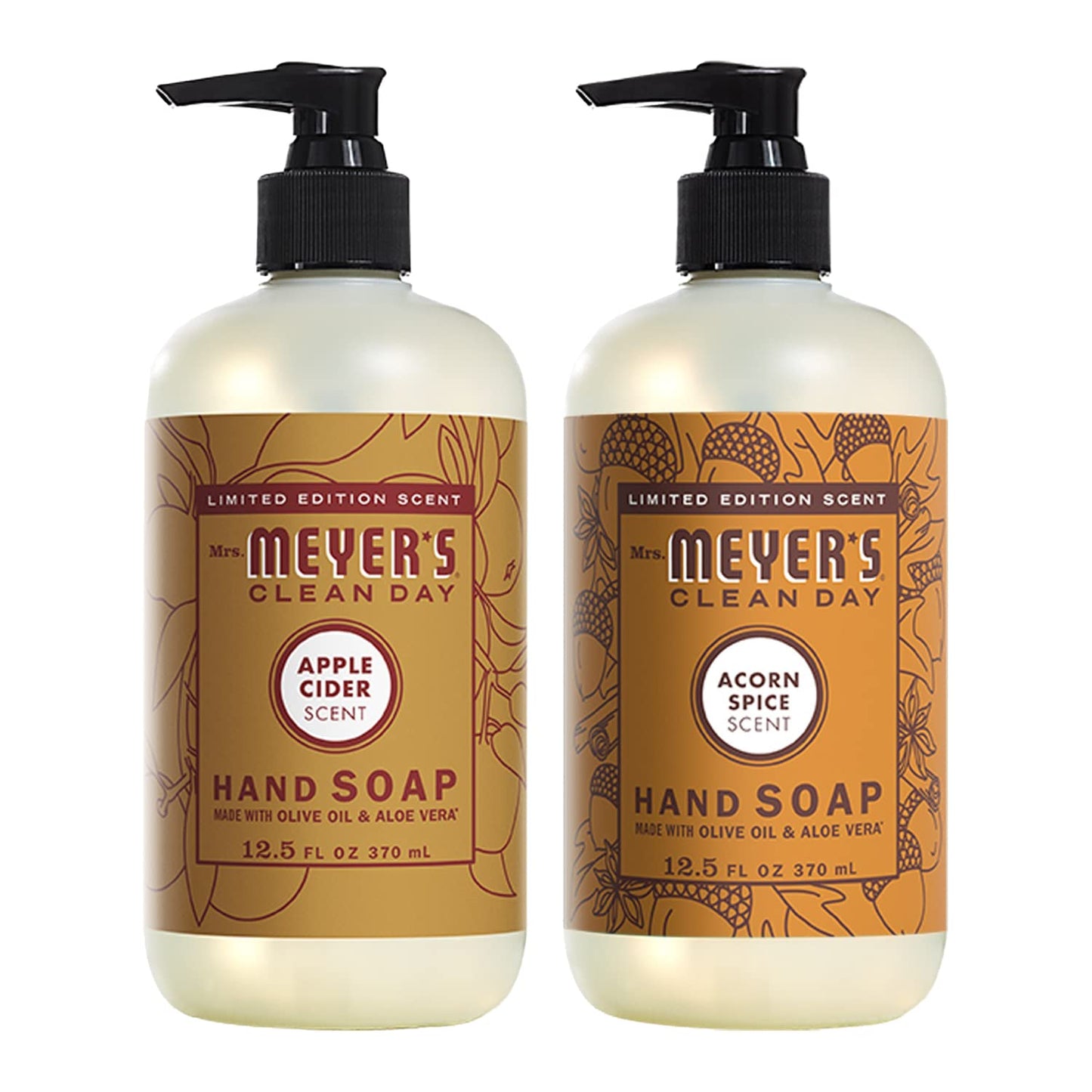 Mrs. MEYER'S CLEAN DAY Hand Soap Variety Pack, 1 Apple Cider, 1 Acorn Spice, 2 CT