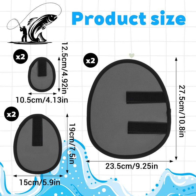 Abeillo 3 Size Fishing Lure Covers - 6 Pack Bait Gloves Fish Hook Storage Protectors Pole Sleeve Guard Lure Hook Bait Covers for Fishing Rod(Grey)
