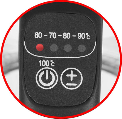 Emerio WK-119255 Electric Kettle Glass, 2200 W, 1.7 liters, Stainless Steel, Transparent Black [Energy Efficiency Class A+]