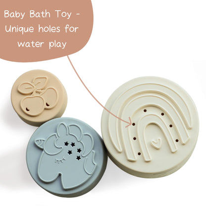Moonkie Baby Stacking Cups Toy Silicone, Teether for Baby, Early Development & Activity Toys, Silicone Soft Teething Toy, for Bath Play, Stacking Toys 7 Piece Set