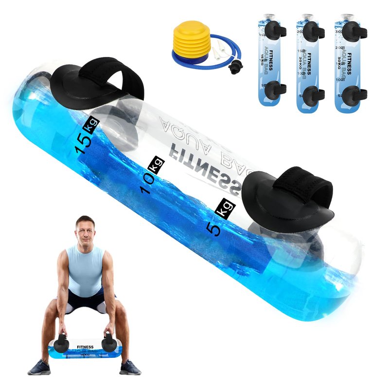 Adjustable Tidal Tank Aqua Water Bag Water Weight Portable Aqua Workout Bag for 33lbs Versatile Water Training aid Equipment Full Body Weight Exercise Equipment for Indoors and Outdoors
