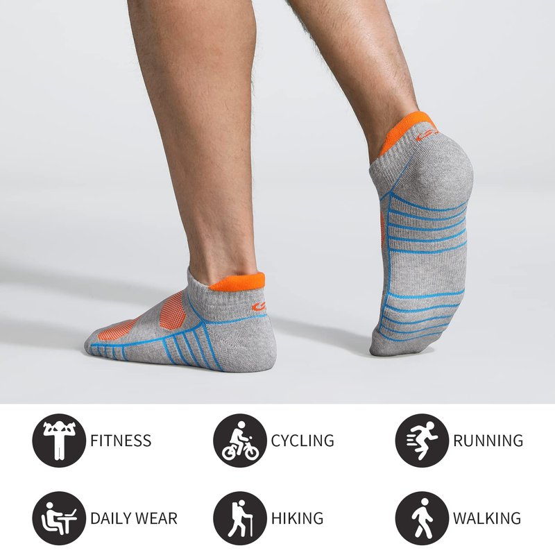 Lapulas Athletic Ankle Socks Performance Running Low Cut Cushioned Sports Tab Socks 6Pairs X-Large