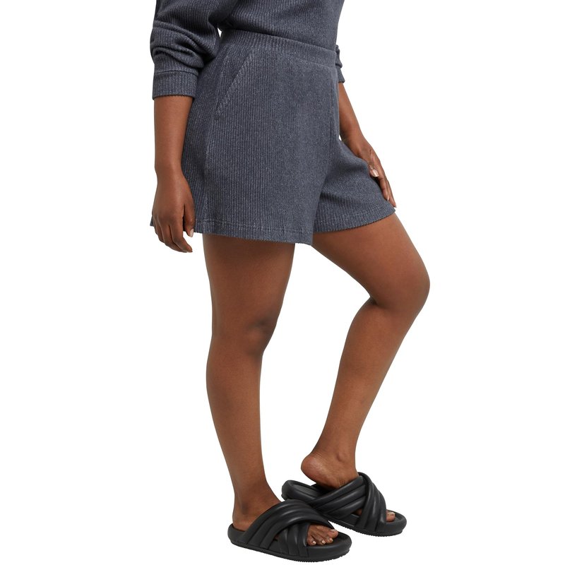 Hanes Comfortblend Originals, Ottoman Women, Soft Mid-Rise Shorts, 4", Charcoal Heather