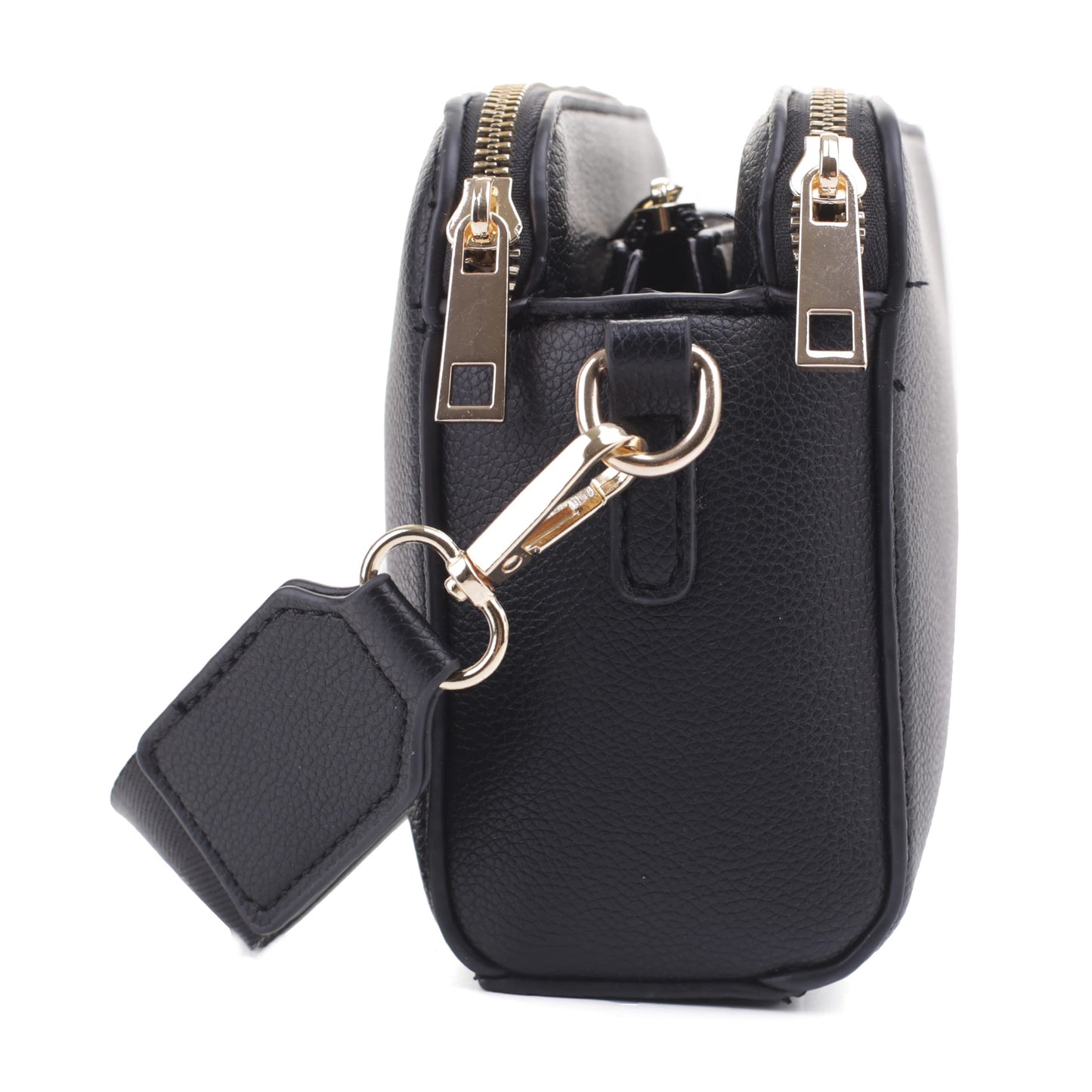 EVVE Crossbody Bags for Women Trendy Triple Zip Small Crossbody Camera Bag Purse with Wide Guitar Strap