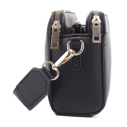 EVVE Crossbody Bags for Women Trendy Triple Zip Small Crossbody Camera Bag Purse with Wide Guitar Strap