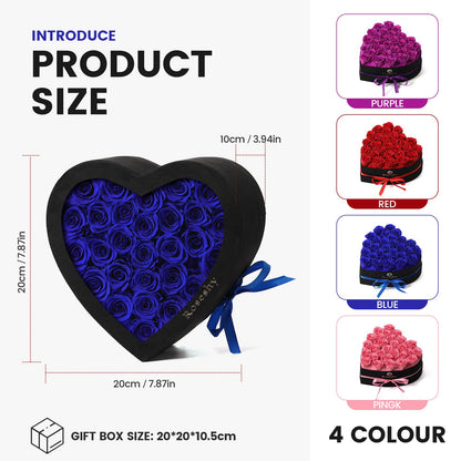 Valentines Day Flowers Roses Gifts for Her,16pcs Red Forever Preserved Roses in Heart Shape Gift Box,Valentines Day Delivery Prime Gifts-Roses Gifts for Women,Mom.