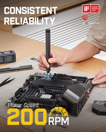 Fanttik E1 Max 3.7V Electric Screwdriver, Mini Precision Screwdriver Set, 50 Magnetic Bits, Magnetic Storage, 5/32‘’Hex, Repair Tool Kit for Electronics Phone Camera Laptop Watch (Grey)