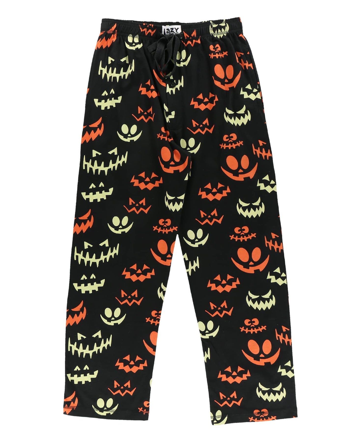Lazy One Funny Ocean Pajama Pants For Men, Men's Separate Bottoms, Lounge Pants, Halloween (Spooky Faces, Medium)