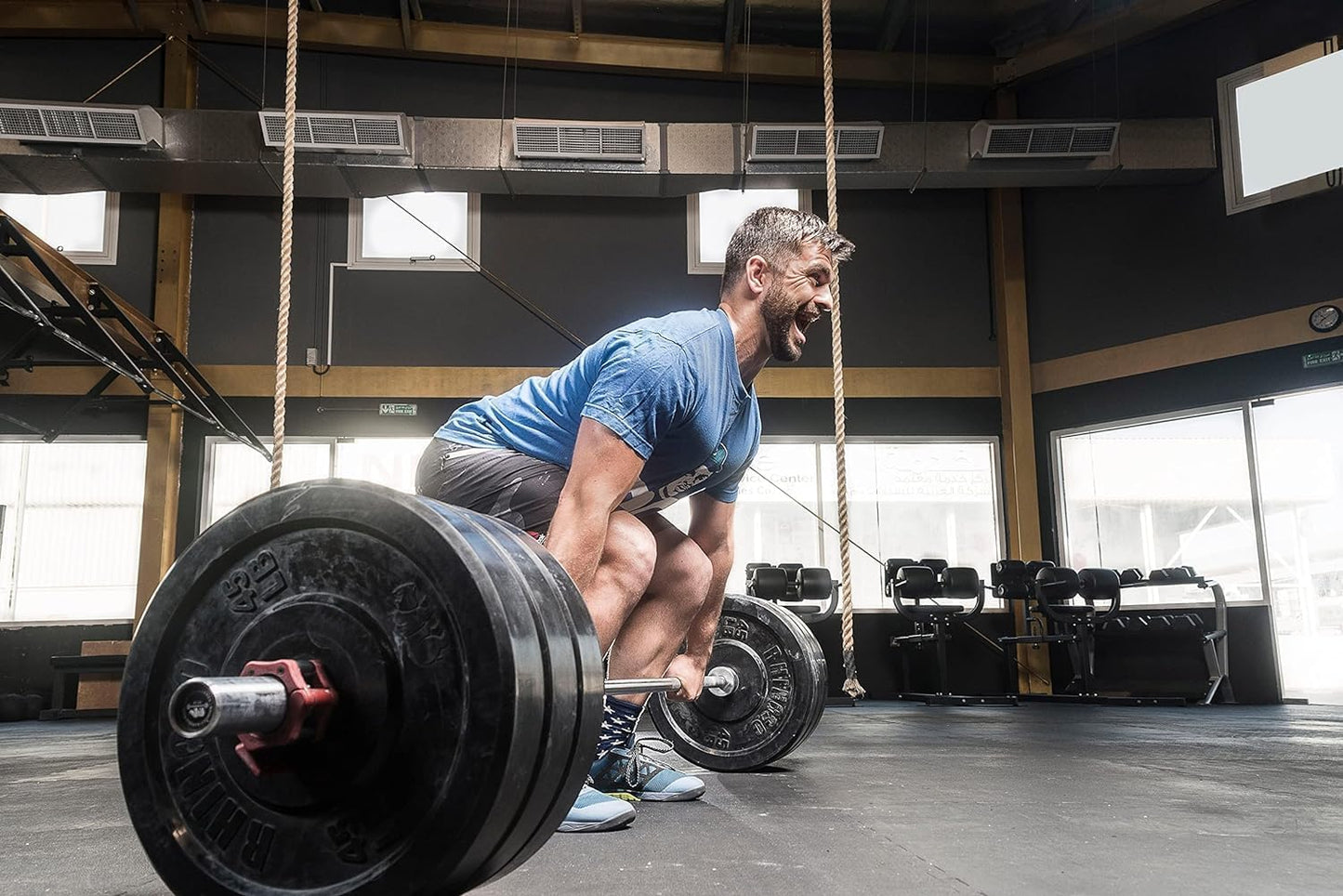 GW Tech Barbell Clamps 2 inch, Heavy Duty Exercise Collars 2" Quick Release Pair of Locking Pro Olympic Weight Bar Plate Locks Collar Clips Weightlifting Fitness Training - Red w/Black