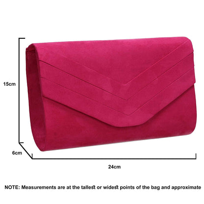 Fioeyr Stylish Faux Suede Envelop Style Bridal Wedding Evening Clutch Party Purse Hand Bag