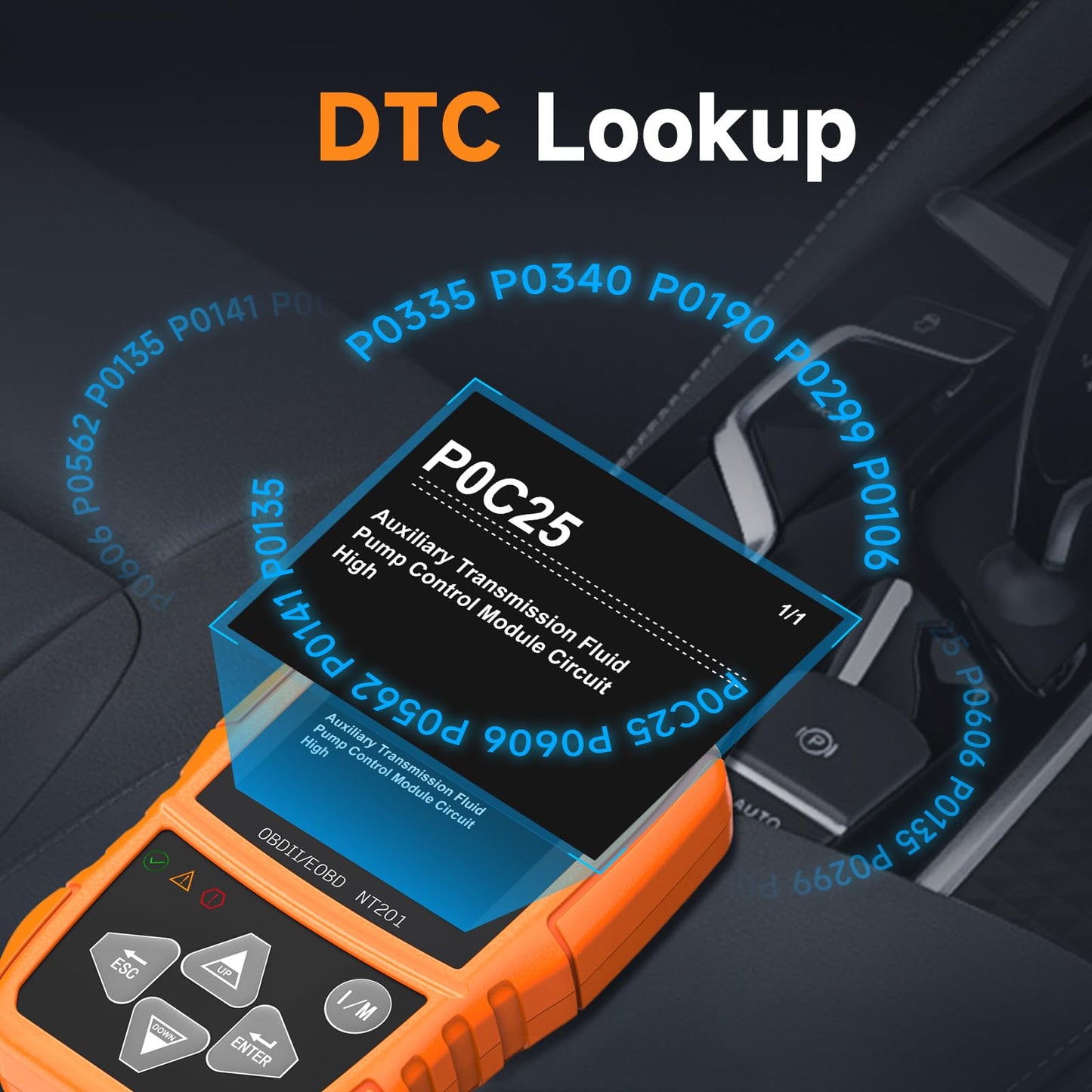 FOXWELL NT201 OBD2 Scanner Code Reader for Cars and Trucks Check Engine Light, Read and Clear Fault Codes, Live Data Diagnostic Tool for All Cars After 1996